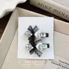 Pinza de Pelo de Perla de Lujo con Lazo Completo de Pedrería Pin de Pato para Flequillo Accesorios para el Cabello Al por Mayor