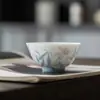 Tazas Maestras Azules y Blancas de Pared Delgada Hechas a Mano de las Dinastías Tang y Song, Juego de Té Gongfu Cerámica Pintada a Mano Tazas de Té para el Hogar, Luo Shen Xiangfei