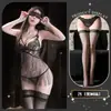 Lencería Erótica de Encaje Dorado Calado, Vestido de Borlas de Deseo Puro con Abertura en la Entrepierna, Tentación Sensual de Alta Gama para Mujeres Jóvenes