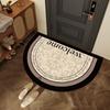 Tapete de Porta de Entrada Semicircular Estilo Americano, Tapete de Porta de Entrada Estilo Retrô para Casa, Resistente a Manchas, Antiderrapante, Tapete para os Pés, Lavável e Antiderrapante