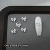 Accesorios Populares para Uñas con Moño, Cinta de Moño de Plata Pura Simple, Aleación, Decoraciones 3D para Uñas