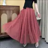 Falda de malla para mujer, falda morada para danza cuadrada, falda de gran vuelo de 720 grados, grupo de baile, cintura alta, ajustada, línea A, longitud para foto