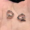 Pendientes de mariposa con hebilla en la oreja para mujer, de plata S925, con diseño de nicho, de alta calidad, estilo frío, pequeños pendientes tipo aro.