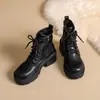 Botas Martin retro de sola grossa com fivela, nova coleção outono 2026, salto grosso plus size, botinhas estilo britânico para mulheres, em estoque