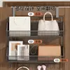Prateleira de ganchos para porta, não requer furadeira, prateleira de armazenamento montada na parede para uso doméstico, para pendurar roupas, chapéus, bolsas e itens diversos