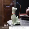 Estatueta Criativa de Gatinho Fofo, Gato Cheio Pintado à Mão Brinquedo de Chá, Acessório de Chá de Gato Fofo Cerâmico, Acessório para Cerimônia de Chá