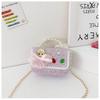 Bolso de otoño para niños, nuevo bolso de hombro portátil con cadena de lentejuelas y dibujos animados, mini bolso cruzado estilo occidental con perlas