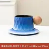 Conjunto de Xícara e Pires de Cerâmica para Escritório Caneca Simples Vintage Chá da Tarde do Escritório Xícara de Café de Alta Beleza com Base