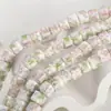Cuentas cuadradas de cerámica de porcelana azul y blanca para manualidades, cadena tejida con cordón rojo para teléfono móvil, pulsera, collar, accesorios de joyería DIY