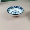 Cuencos y Platos de Cerámica Blue Charm: Popular Vajilla de Estilo Japonés para Uso Doméstico, Cuenco de Cerámica con Color Bajo Esmalte para Sopa y Fideos, Apto para Microondas