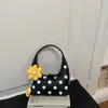 Bolso de Mano Dulce de Lunares de Moda Bolso de Hombro Cruzado de Alto Nivel y Temperamento Bolso de Lunares de Bloque de Color de Moda Bolso Tipo Dumpling de Nicho