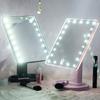 Espejo de tocador Espejo de maquillaje Luz LED Ajustable Portátil Plegable Espejo de escritorio Espejo de belleza Espejo de regalo