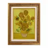 Pintura a óleo floral estilo europeu com moldura dourada vintage personalizada pelo fabricante para sala de estar, hall de entrada, hotel ou pousada; pintura emoldurada ou mural