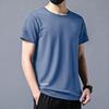[Entrega rápida] Camiseta de seda gelada de verão masculina, gola redonda, roupas de secagem rápida, manga curta, respirável, tamanho grande, top esportivo masculino solto
