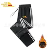 Pantalones Deportivos Casuales de Moda para Hombre con Cordón y Tres Rayas Más Vendidos Pantalones Rectos Gruesos de Forro Polar Cálidos de Invierno