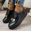 Zapatillas con Suela Gruesa para Aumentar la Altura para Mujer, Zapatos Slip-On Versátiles, Boca Baja, Zapatos Casuales Cómodos para Mujeres Bajitas, Mocasines Adecuados para el Viaje Diario