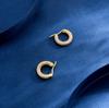 Pendientes de Círculo Geométrico Incrustados con Diamantes de Verano Europeos y Americanos Transfronterizos Plata de Ley s925 Combinación Perfecta Completamente Diamantados Hebilla de Oreja de Alta Gama para Mujeres