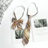 Corbata Estilo Academia, Corbata de Moño, Corbata Floral, Corbata JK, Corbata a Cuadros Rosa Amarillo Rojo, Corbata Retro Gris Carbón para Mujer
