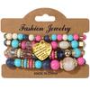 Fabricantes transfronterizos suministran directamente pulsera elástica de cuentas de madera multicapa estilo bohemio, venta al por mayor de joyería europea y americana