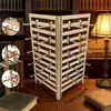 Soporte de Exhibición con Pegatinas de Madera, Exhibidor de Tarjetas Portátil, Almacenamiento Multifuncional de Madera para Joyería (Pendientes y Clavos), Diseño Creativo