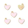 Geométrico Colgante Individual Corazón con Goteo de Aceite Accesorios de Joyería de Aleación Llavero de Corazón de Durazno para Bricolaje Accesorios para Pulsera Collar W568
