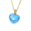 Collar con colgante de corazón de gota de aceite de esmalte de diseño nicho ins de moda estilo coreano para mujer cadena de clavícula de acero de titanio dulce fresco venta directa