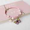 Pulseras de la Amistad de Mariposa Estilo Bosque para Mujer, Juego de Dos Piezas, Un Par de Pulseras, Joyería de Diseño Nicho Ins de Amistad Estudiantil