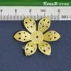 Accesorios para Abanicos de Corsage Festivos DIY Flor de Hierro de Tres Hojas/Cinco Hojas/Seis Hojas Flor de Malla Dorada Pétalos de Flor de Hierro