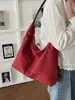 Bolso Cubo de Gamuza Otoño e Invierno Nuevo Gran Capacidad Simple Bolso de Hombro para el Día a Día Retro Personalidad Bolso de Hombro para Mujer