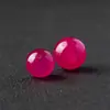 Calcedonia rojo rosa cuentas sueltas semiterminadas roca de cuarzo jade pulsera DIY pulsera tejida con cuentas hecha a mano collar al por mayor