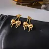 Diseño Silencioso y Elegante, Estilo Dulce y Romántico Pendientes de Acero Inoxidable de Oro de 18 Quilates Fusión Líquida de Cereza Pendientes Versátiles Venta al por Mayor