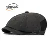 Gorra de Lino Transpirable de Malla 2026 para Hombres y Mujeres, Gorra de Pato Retro Británica, Gorra de Boina Artística Vintage