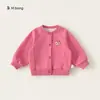 Youbao Huzhou Zhili roupa infantil primavera e outono blusa de manga raglã com apliques de desenho animado, jaqueta baseball para bebê, casaco para meninas