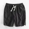 Nuevos Pantalones Cortos Finos de Verano para Hombre Estilo Coreano Sueltos Caqui Casual Transpirables Deportivos Algodón y Lino Rectos de Cinco Cuartos