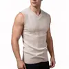 Chaleco de punto para hombre talla grande de invierno 2026 transfronterizo, chaleco suéter de punto con cuello en V para negocios para hombres