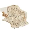 Manta de Gasa Arrugada de Algodón Puro, Colcha de Verano Infantil de Algodón con Dibujos Animados, Manta para Siesta en la Oficina, Manta de Cama para Aire Acondicionado