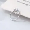 Anillo de plata de ley maciza S925 con gema de huevo de paloma de 5x7 mm, configuración DIY, estilo moderno de celebridad de internet, exquisito anillo de doble mariposa con diamantes