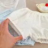 Nuevo Conjunto de Verano 2026 para Bebés Niñas: Elegante Conjunto de Dos Piezas: Top sin Mangas de Encaje a Cuadros y Shorts tipo Capullo
