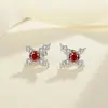 Brincos de diamante completos de moissanita em prata esterlina S925, diamantes coloridos, design de nicho simples, joias para orelha combinando