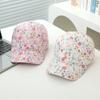 Comercio Exterior Sombrero Estilo Japonés-Coreano Gorra para Niños Color Sólido Floral Pequeño Combinable Gorra de Béisbol para Niñas Gorra Urbana Hip-hop