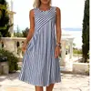 Vestido Nuevo Estilo para Mujer de Comercio Exterior Europeo y Americano 2026, Vestido Casual sin Mangas de Verano Básico de Longitud Media