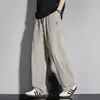 Pantalones de Seda Helada de Alta Calidad, Versátiles y de Moda para Verano para Hombre, Nuevo Estilo 2026, Holgados, Rectos, Casuales, Estilo Hong Kong, Pantalones Caídos para Hombre