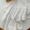 Diseño de Estilo Suave y Sencillo, Pijama de Color Sólido para Mujer, Nuevo Estilo de Verano, Talla Grande Ropa Casual para el Hogar, Conjunto de Manga Corta y Pantalón Largo