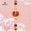 Orsga Moda Reloj Pulsera para Mujer con Moneda y Diamantes Nicho Lujo Ligero Fabricante Transmisión en Vivo Comercio Exterior Transfronterizo Reloj de Cuarzo