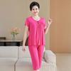 Nuevo Traje de Moda Holgado para Mujer Tallas Grandes de Verano, Manga Corta, Pantalones Cortos, Casual para Casa, Traje de Dos Piezas