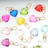 Chaveiro em Forma de Coração Pingente de Coração Transparente Colorido Item Pequeno Fofo Criativo para Mochila de Meninas Acessório Decoração