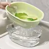 Cesta de drenaje de doble capa, una nueva y versátil cesta para lavar verduras para uso doméstico, que incluye un bol de drenaje y una cubeta para lavar y escurrir frutas en la cocina