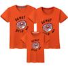 Venta al por mayor Ropa nueva de algodón peinado para padres e hijos Manga corta Ropa de verano Decoración para el hogar Camiseta de manga corta para parejas Ropa para actividades logo