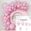 Conjunto de Corrente de Balões de Látex Cor Sólida Metálico Fosco Transfronteiriço Decoração de Festa de Aniversário Casamento Guirlanda Colorida Balões