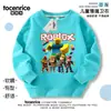 Moletom Infantil Roblox com Fleece, Camiseta Grossa de Manga Longa Outono e Inverno para Meninos, Blusa Juvenil